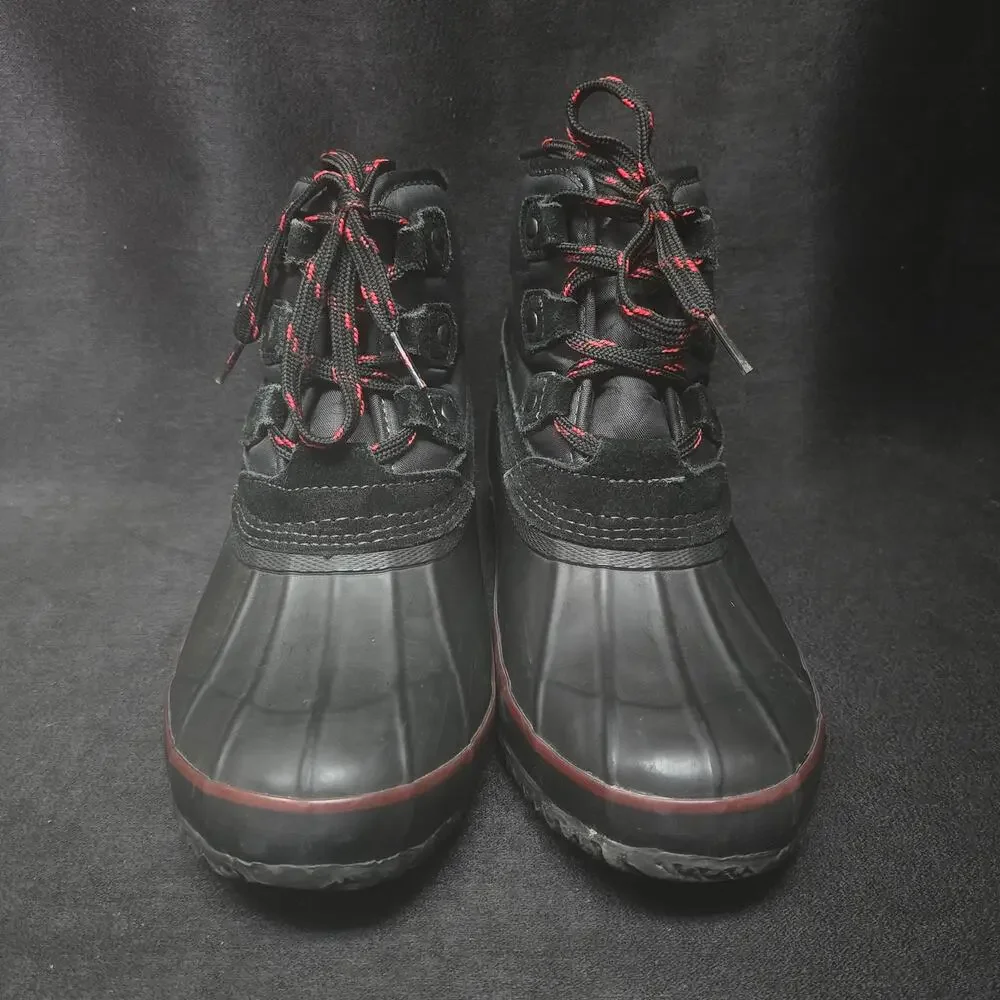 American Eagle Outfitters Black Waterproof Duck Boots Faux Fur Lined Booties